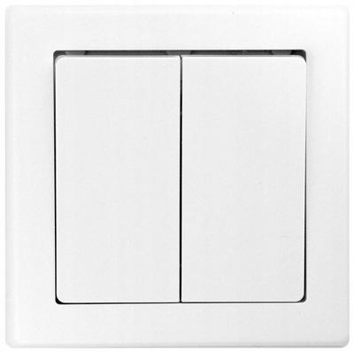 Interruptor duplo para lustre 7x7cm Interruptor de embutir Branco