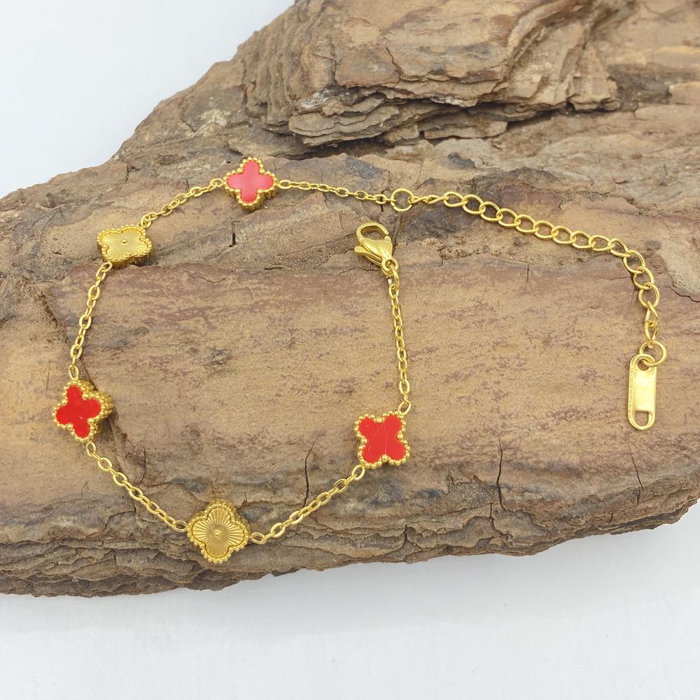 Misthape bracciale con fiore di loto da donna in acciaio inox colore oro regolab