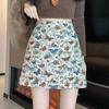 Women Stylish Vintage Butterfly Embroidery Jacquard A-line Skirt Streetwear Y2K Harajuku High Waist Sweet Chic Slim Mini Skirts
