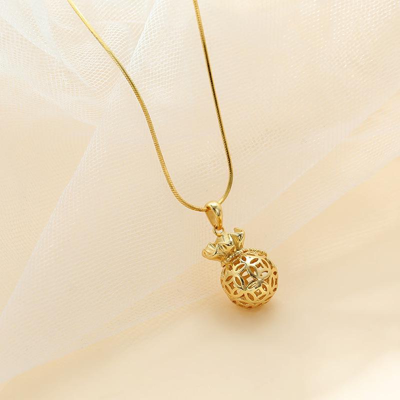 

Ожерелье в виде сумки с фортуной из серебра Banyan Tree S925: Женская ретро-цепочка на ключицу Luxe NS954