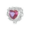WOSTU 925 Sterling Silver Vintage Castle Beads Magic Mirror Pendant Red Crystal Heart Beads Fit Original Bracelet DIY Punk Gift