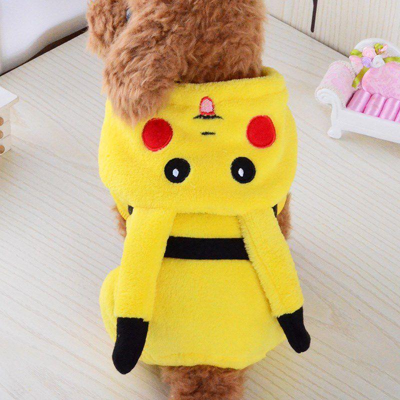 Roztomilý kostým pro mazlíčky Pokémon Go s designem Pikachu s kapucí pro psy a kočky