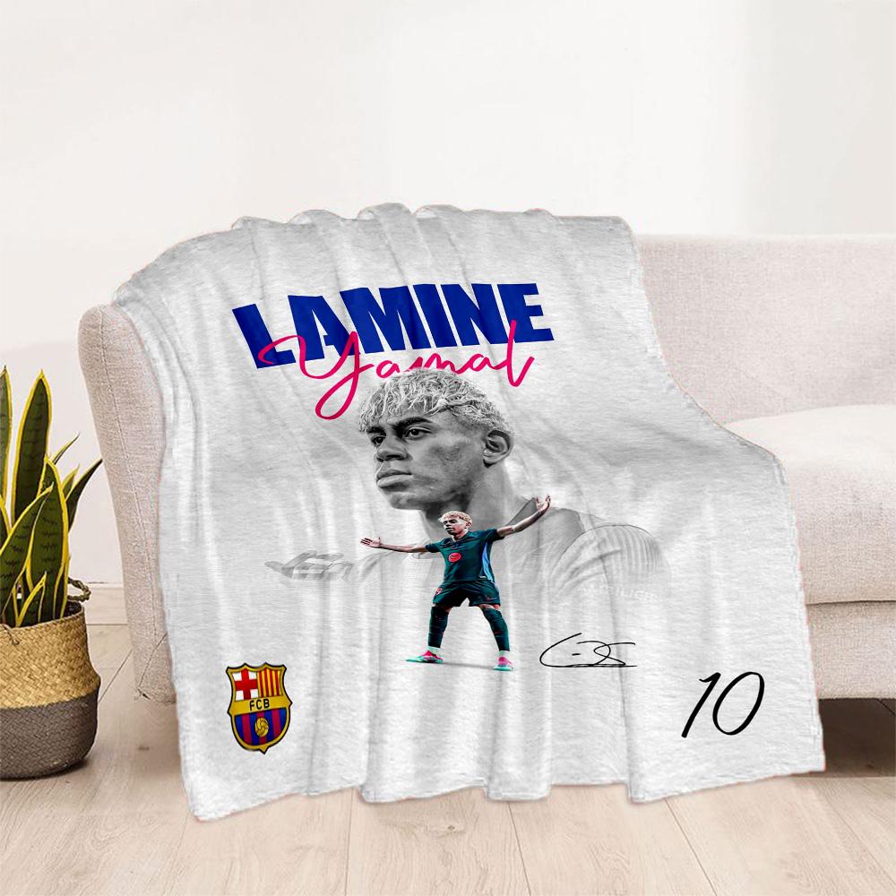 Lamine Yamal's Barcelona Player Celebration Blanket Warmthful Decor Great for Office Bed Sofa Four Seasons Universal Digital Print Gifts For Family Or