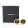 CHANEL COCO Mark Earring vintage black Plated Gold 28.5g Women Used
