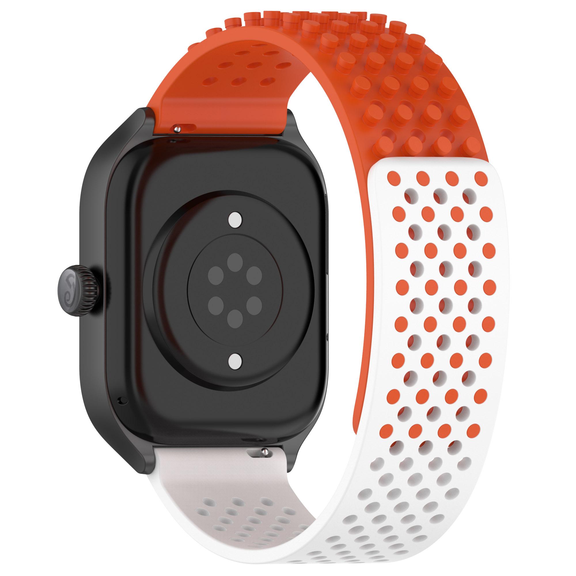 

For Huami Amazfit GTR 4 46mm/Garmin Forerunner 255/Huawei Watch 3 Pro Watch Strap 22mm Silicone Watch Band Orange/White