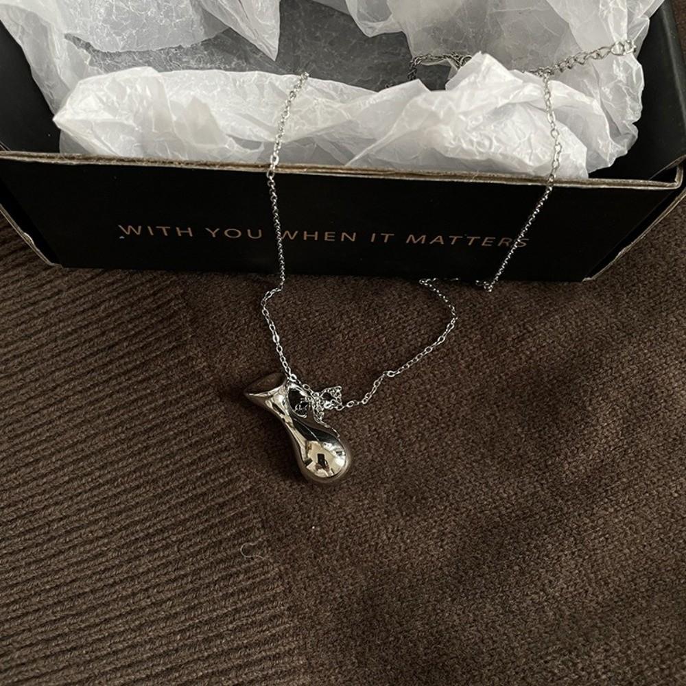 Temperament Water Bottle Pendant Necklace Elegant Fashion Jewelry Ornament Long Sweater Chain  Lady