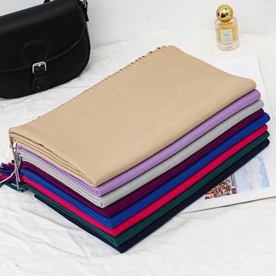 Luxurious Red Wool-Cashmere Winter Scarf - Women's Versatile Korean Style Solid Shawl