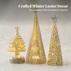 3 Pieces Glass Christmas Tree Semi-Transparent Tabletop Decoration Festive