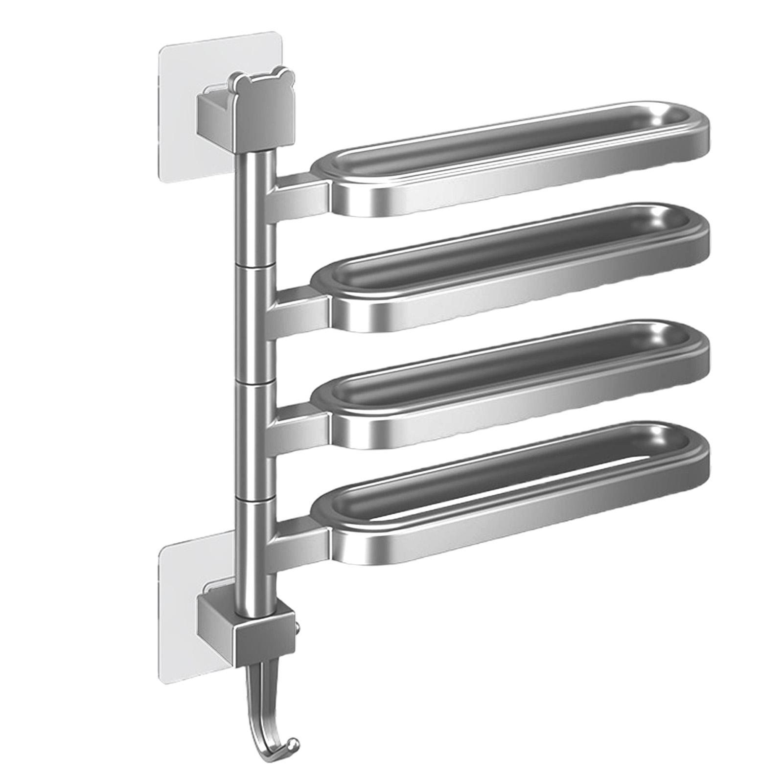 

Современный дизайн держатель для полотенец без пробивания легкая установка прочный водонепроницаемый нержавеющий для различных стилей ежедневного использования 4 серый