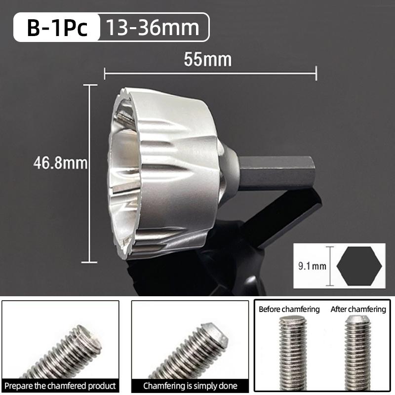 3-19MM Deburring External Chamfer Tool Stainless Steel Metal Drilling Tool Remove Burr Clean Bolt Tools Hex Tool Accessories