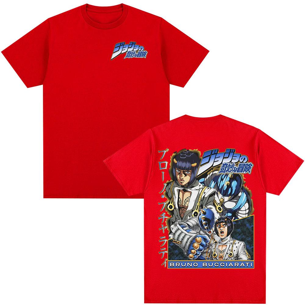 Anime JoJo Bizarre Adventure Tshirt Bruno Buccellati Manga Tshirts Mens Women Cotton Casual Short Sleeves T Shirt Streetwear