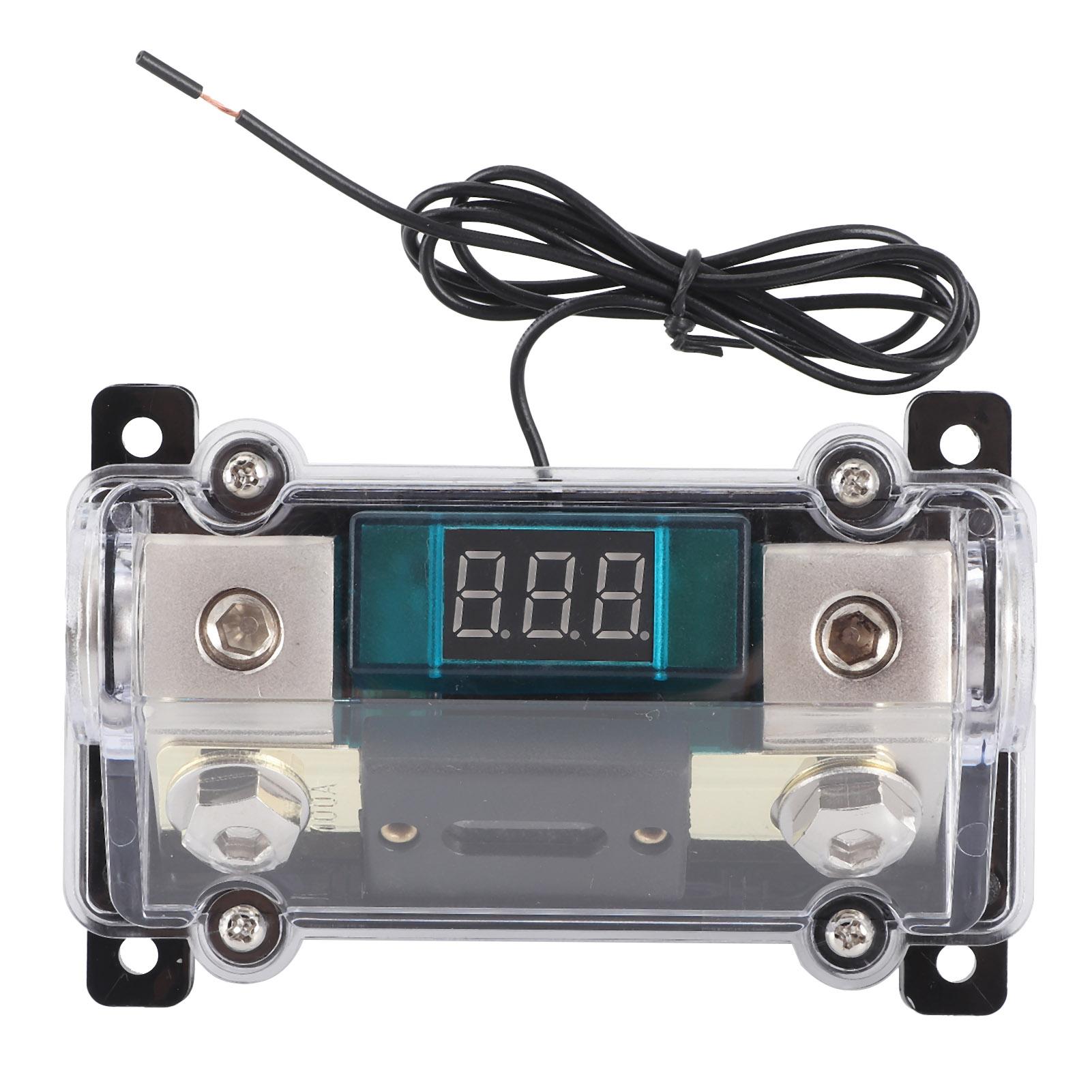 Fuse Holder Distribution Block 1x0GA In 1x4GA Out W Digital Voltage Display for Car Yacht Audio