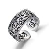 Adjustable Open Ring Couples Engraved Six Words Mantra Vintage Style Plated Copper Unisex Jewelry