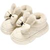 Bow cotton shoes snow boots Korean bag heel indoor and outdoor velvet thick-soled non-slip warm couple slippers winter