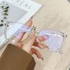 New anti-blue flat mirror metal optical mirror large frame tide decoration travel diamond-encrusted women can be equipped with myopia mirror