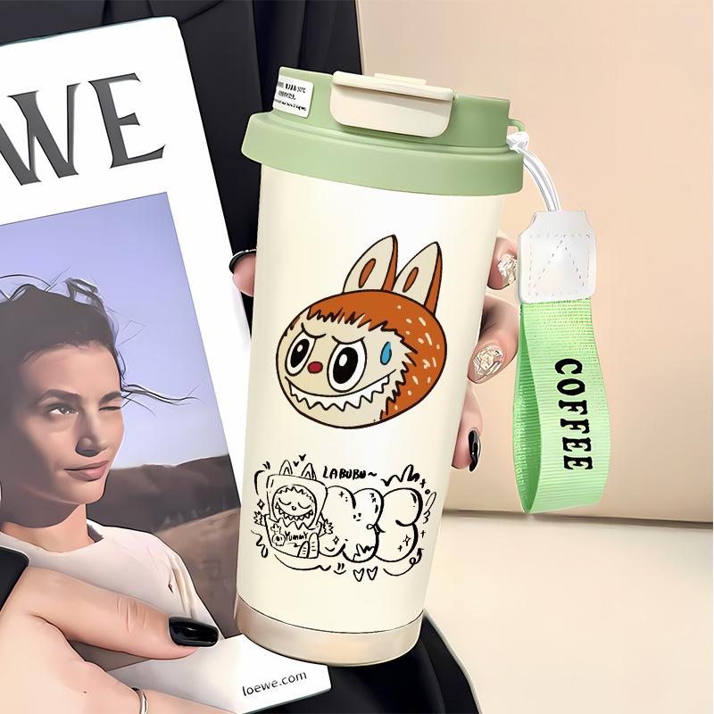 

Collection Straw Water Cup Large Capacity 316 Stainless Steel Advanced Double Drink Insulation Car Coffee Cup 520ml