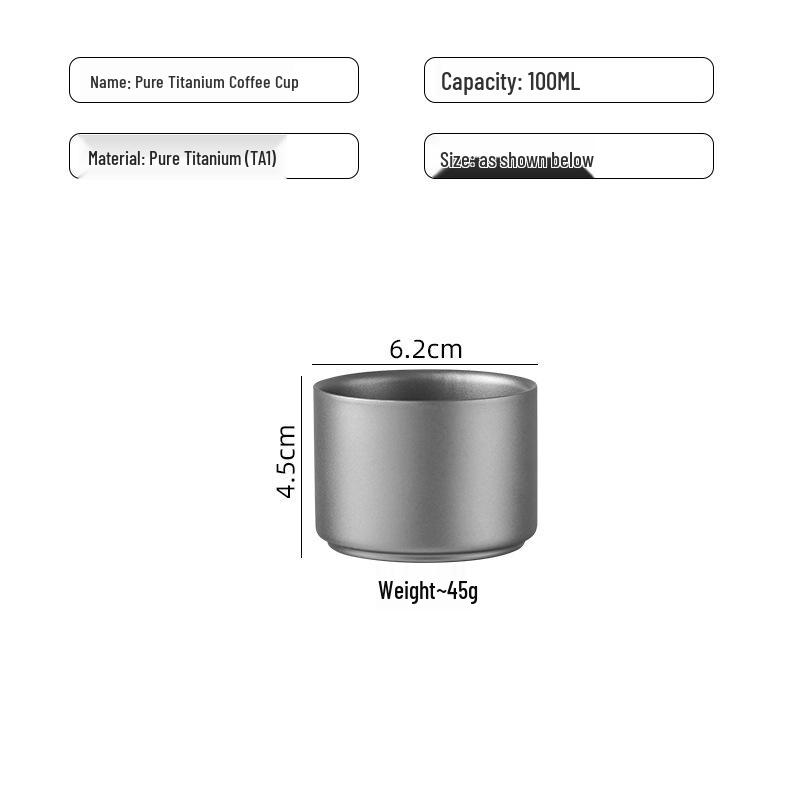 Pure Titanium Insulated Double-Layer Portable Camping Cup