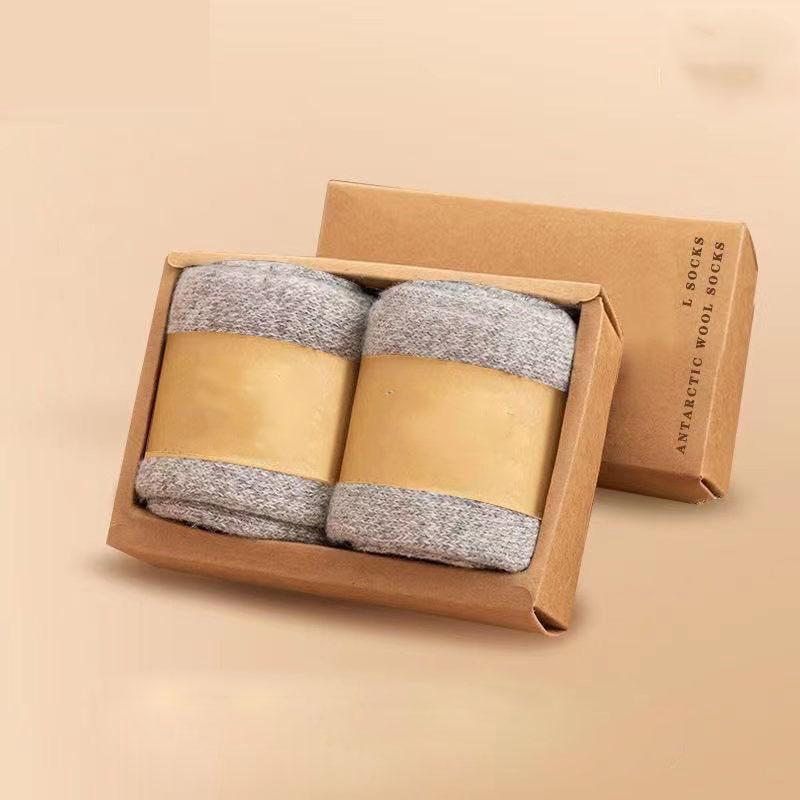 2 Paare/Herrensocken Super Dicke Wolle Hohe Qualität Merinowollsocken Business Herbst Winter Bequeme Halbhohe Socken Große Größe Herren