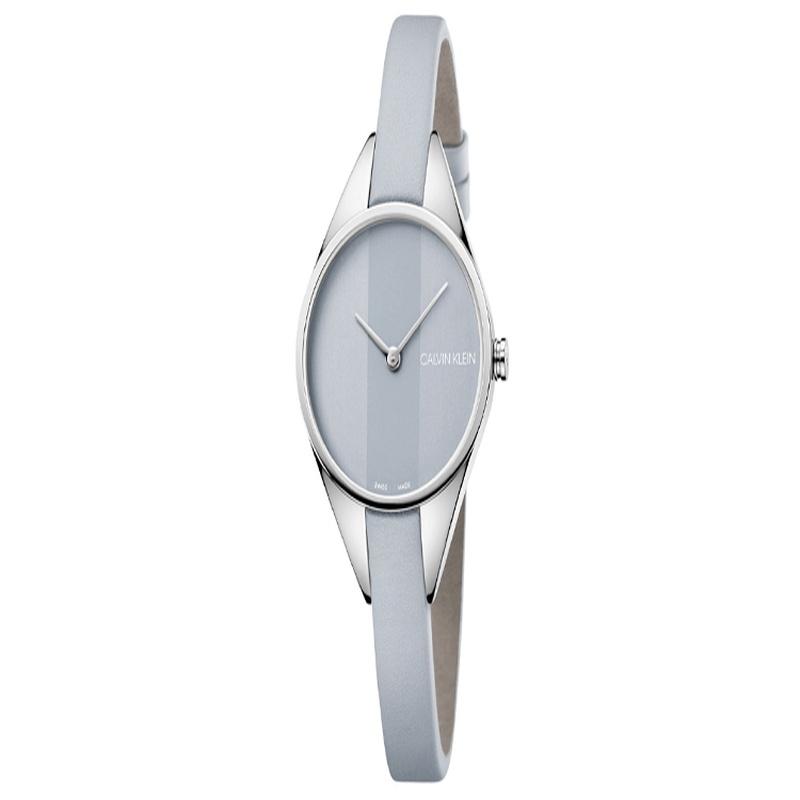 CALVIN KLEIN Rebel Series Watch Quartz Movement Leather Strap 29mm Gray Dial Women's Watch 30 Meters Waterproof K8P231Q4