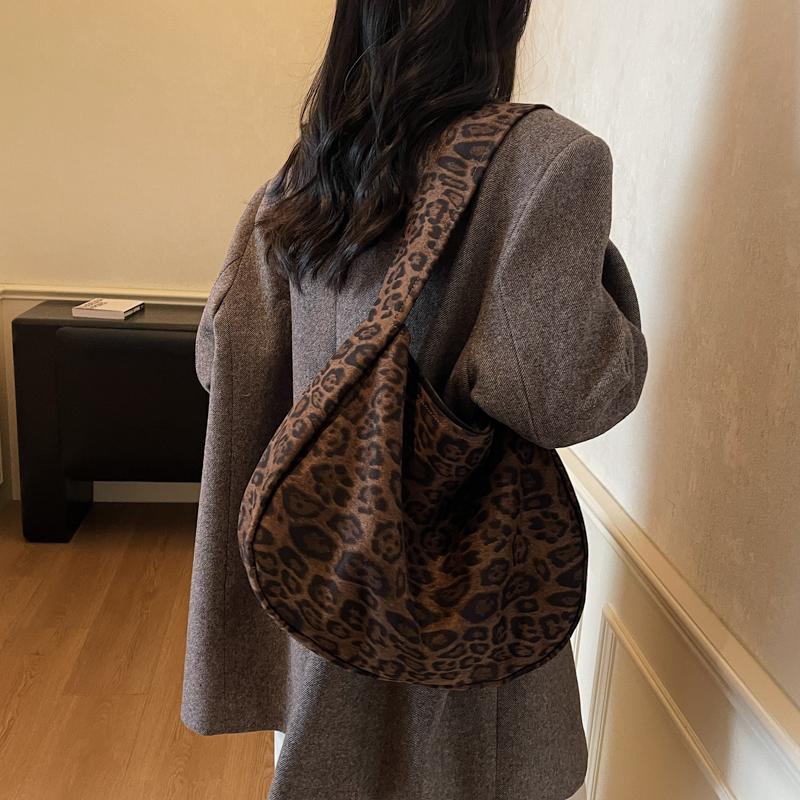 Leopard Print Bag Women's Large Capacity Shoulder Bag Commuter Tote Bag Crossbody Bag