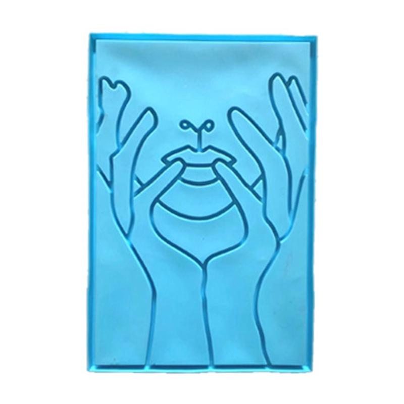 

Cheek Support Woman Coaster Molds Silicone Pendant Mold Epoxy Resin Casting Molds for Making Faux Agate Slice Cup Mat 1 синий