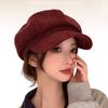 Autumn Winter Beret for Women Retro British & Korean Style Slimming Octagonal Warm Windproof Forward Cap Versatile Character Hat