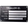 Blank Trailer VIN ID Plate Data TAG Serial Model Number Identification VIN/Serial Number, Model, Date of MFG and GVWR