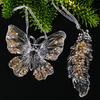 Clear Acrylic Christmas Ornaments Snowflake Tree Elk Butterfly Ballet Dancer Hanging Decoration for Holiday Winter Scene Decoration