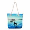 Starry sky print thick rope single-shoulder beach bag 7285 CLE