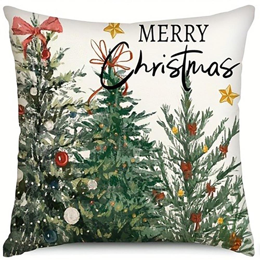Christmas Themed Pillowcases: Merry, Tree, Truck, and Winter Hello Designs Sofa bed cushion cover, New Year home decoration
