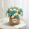 Silk Sunflower Floral Arrangement: Artificial Potted Bouquet for Living Room and Dining Table Decoration.