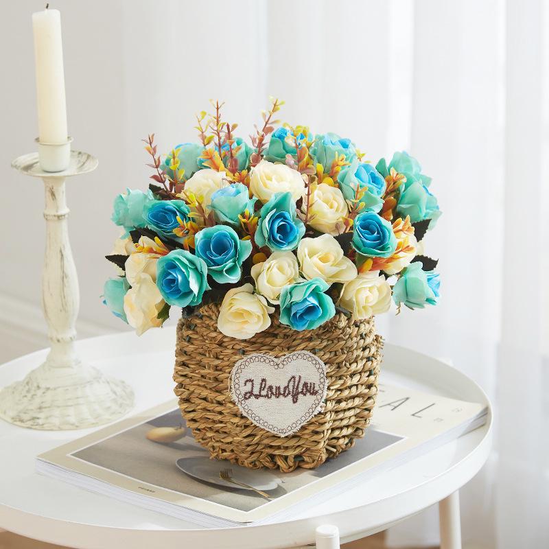 Silk Sunflower Floral Arrangement: Artificial Potted Bouquet for Living Room and Dining Table Decoration.