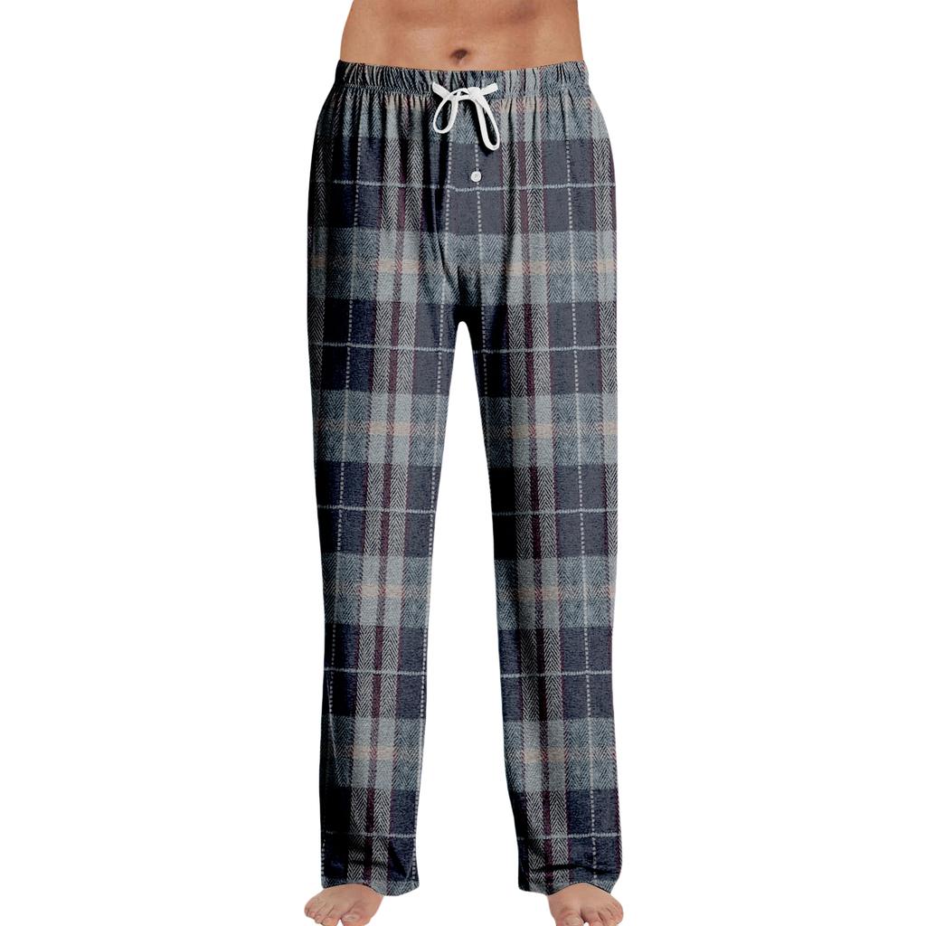 Pantalon de Pyjama à Rayures Vêtements de Nuit Décontracté Cordon de Serrage Taille Élastique Pantalon Confortable Droit Yoga Ample
