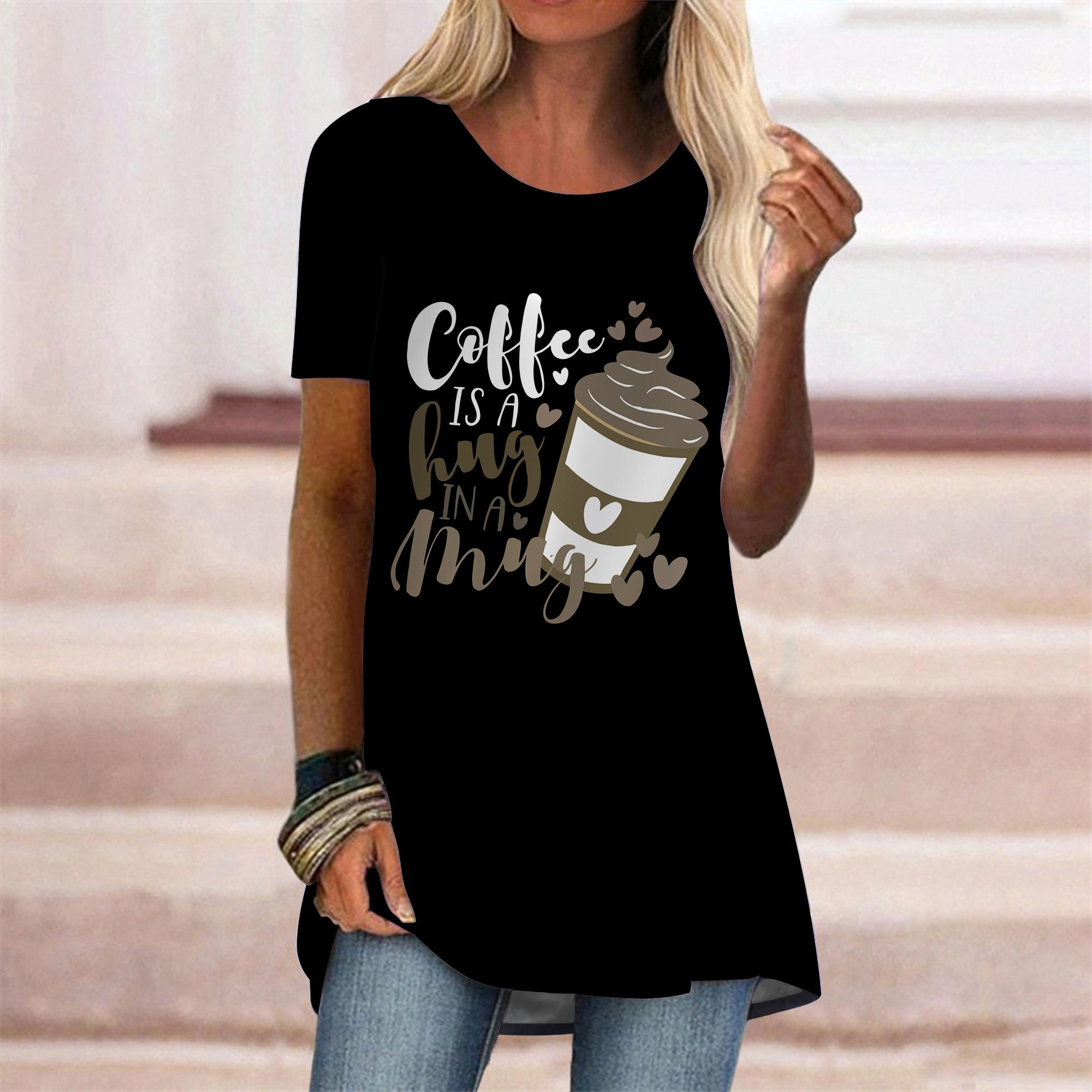 

Плюс размер женская летняя розовая сердечная футболка с коротким рукавом и круглым воротником, повседневные мешковатые футболки средней длины 2XL чёрный