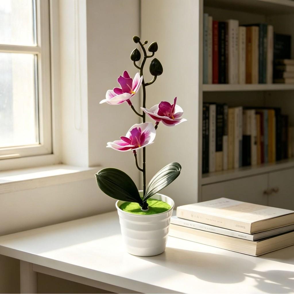 Schmetterlingsorchidee Künstliche Blume Vase Für Haus Garten Dekoration Mit Kunststoffmaterial Für Innen Außen Verwendung