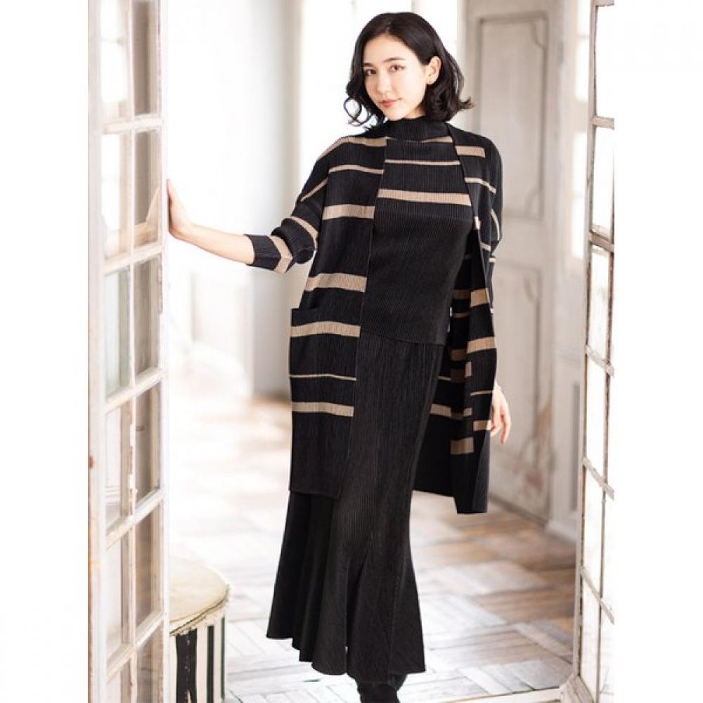 Specchio Long Cardigan Shuttle Pleats 442 461 56