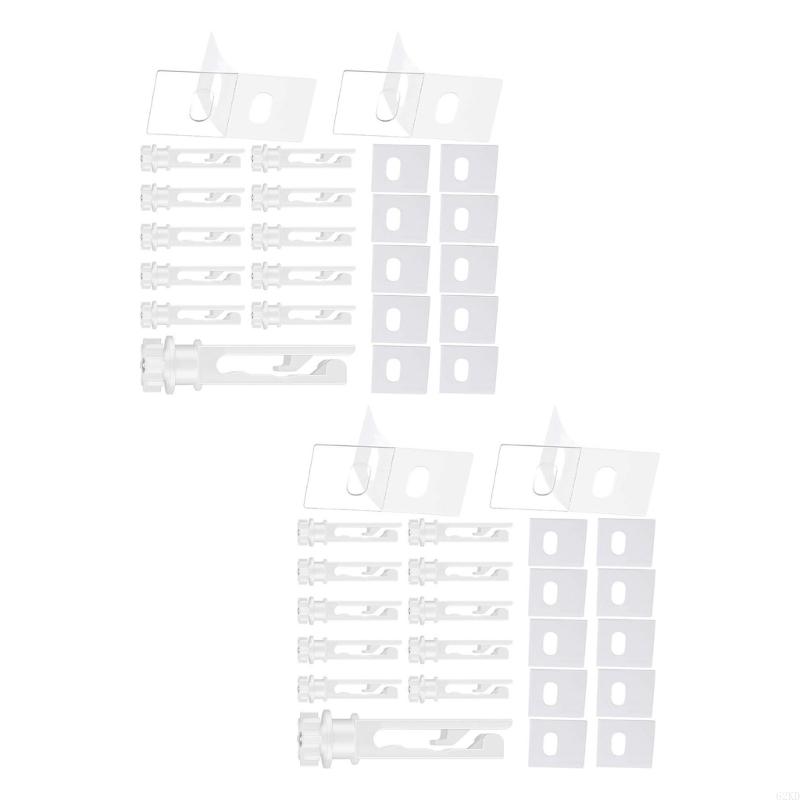 62KD 12pieces Window Shade Hanging Hook Repair Clips, 12pcs Vertical Blind Repair Tabs No Tool Required Installation