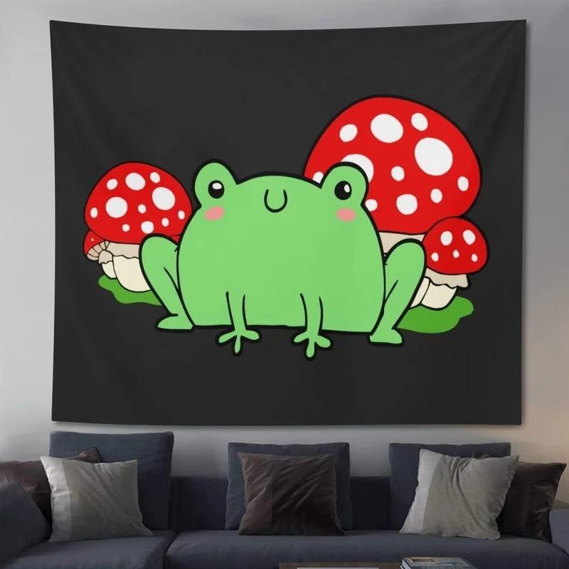 Cute Cartoon Frog Decorative Tapestry Home Wall Decor Office Living Room Tapestry