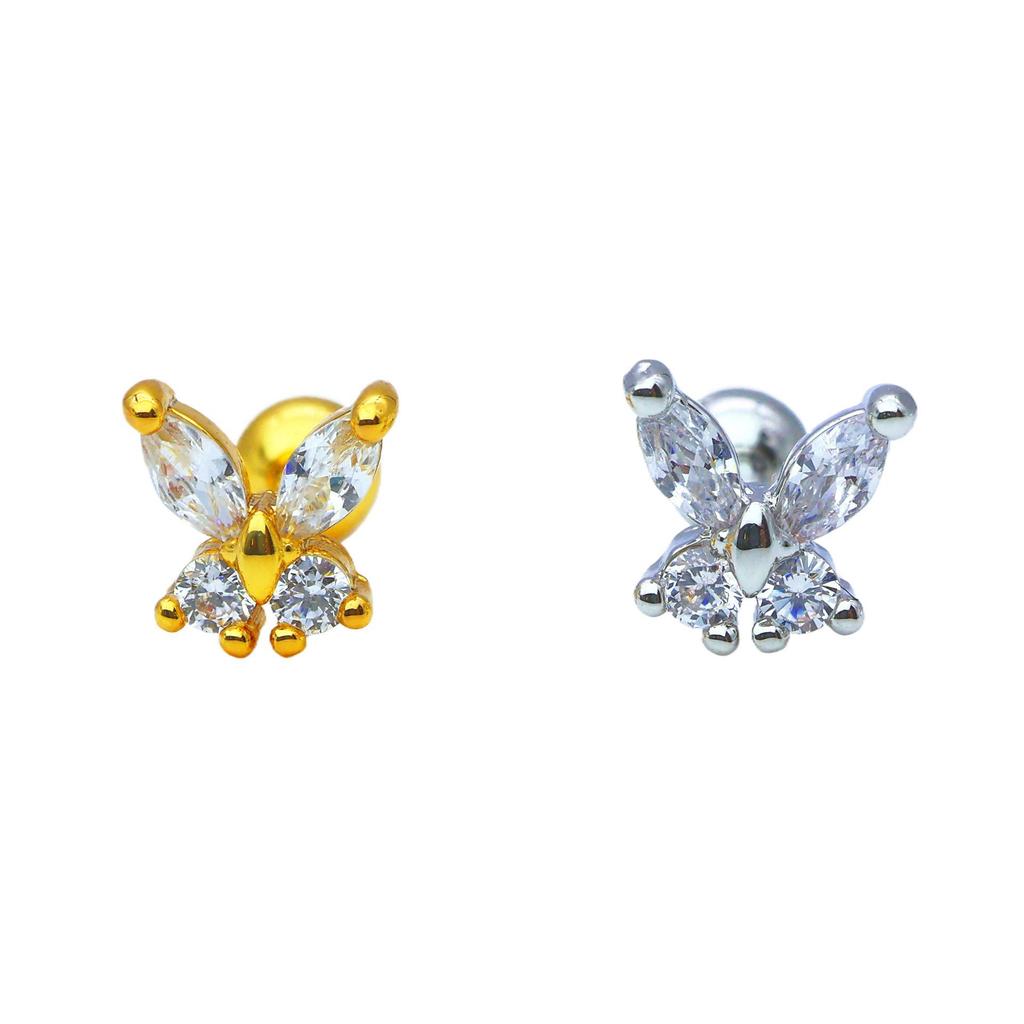 Unisex Fairy Zircon Studs: Ear, Nose, Tongue & Lip Piercing Jewelry