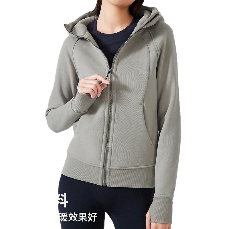 Sportswear sweater jacket autumn and winter new jacket zipper hooded fleece long-sleeved running yoga clothes top versatile