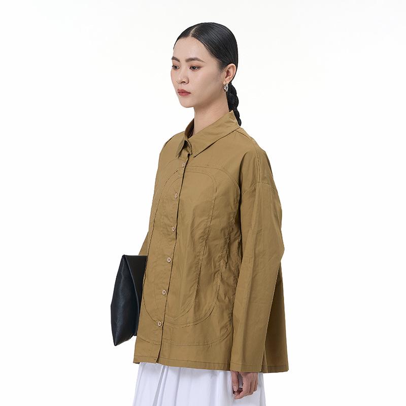 2026 Spring Women s Plus Size Japanese Korean Cotton Long-Sleeve Loose Shirt One Size хаки