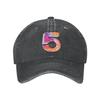 Farbige Nummer 5 Mode Klassische Baumwoll-Trucker-Kappe Sommer Papa Cowboy-Kappe Outdoor Freizeit Basketball-Kappen