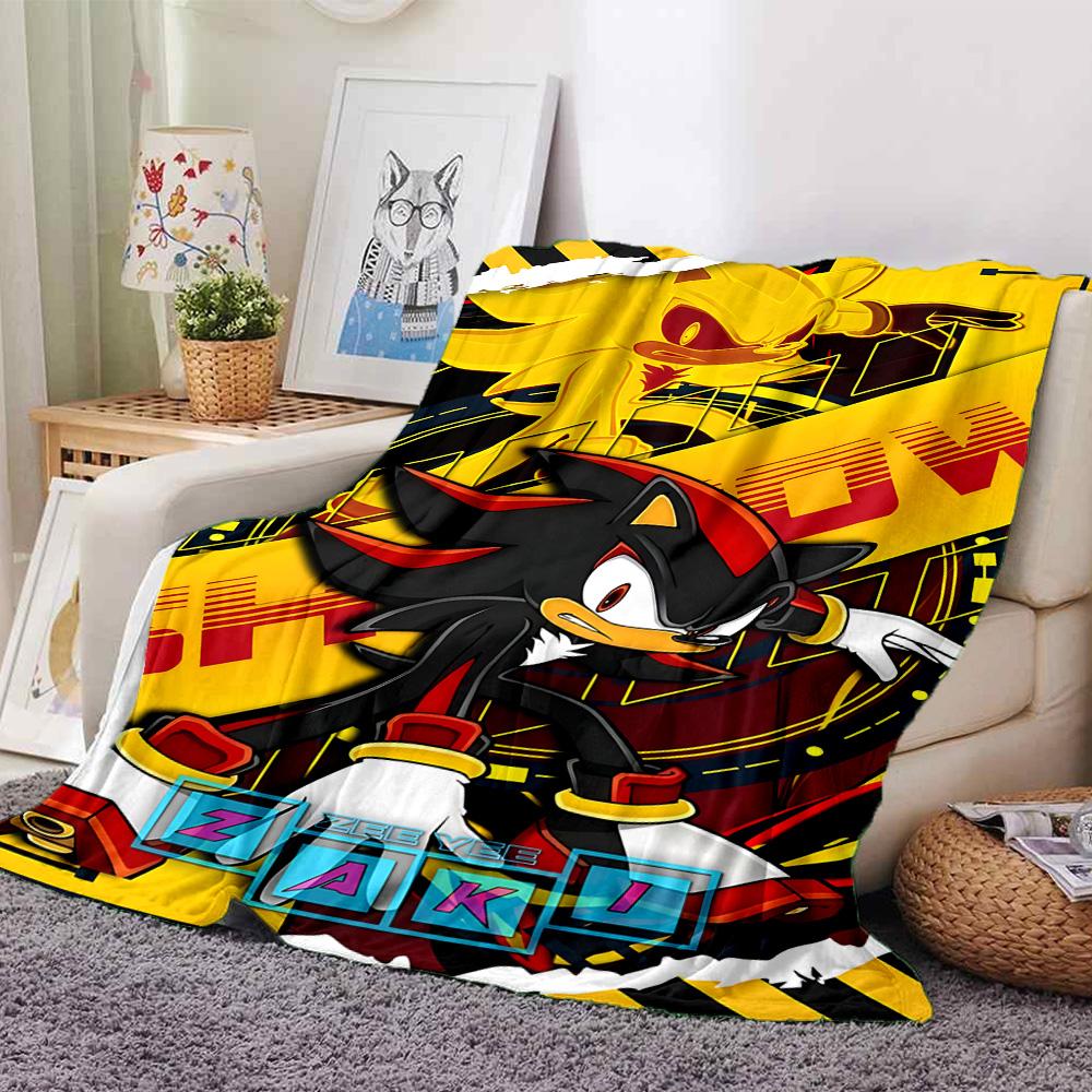 1pc Shadow Hedgehog Artwork Flannel Blanket for Super Soft Cute Comfort Blanket for Travel Bedding Couch Sofa Blanket Y73031