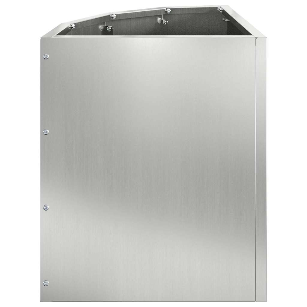 Corner Planter Silver 30 X 30 X 35 Cm Galvanized Steel