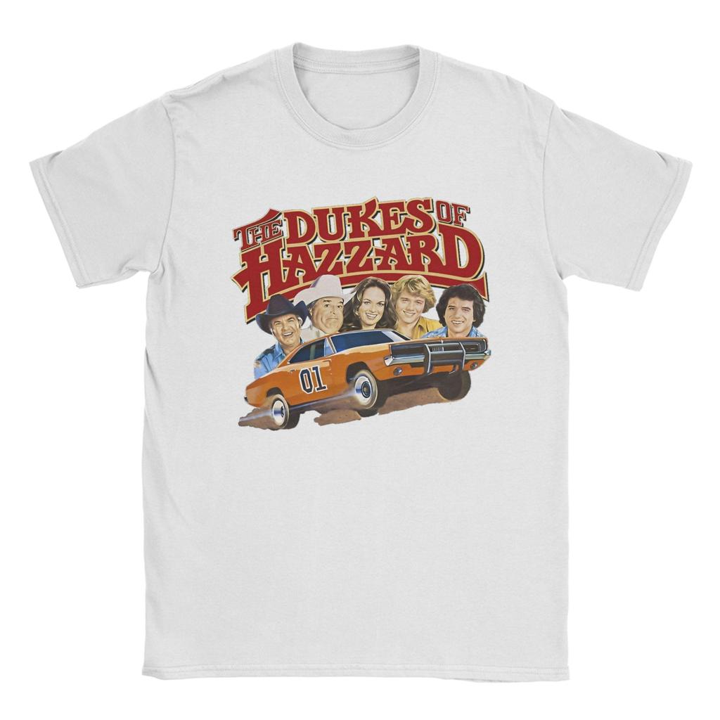 Dukes Of Hazzard Title Cast T Shirts Men 100% Cotton Awesome T-Shirt Round Neck TV Show Tee Shirt Short Sleeve Clothes Gift Idea