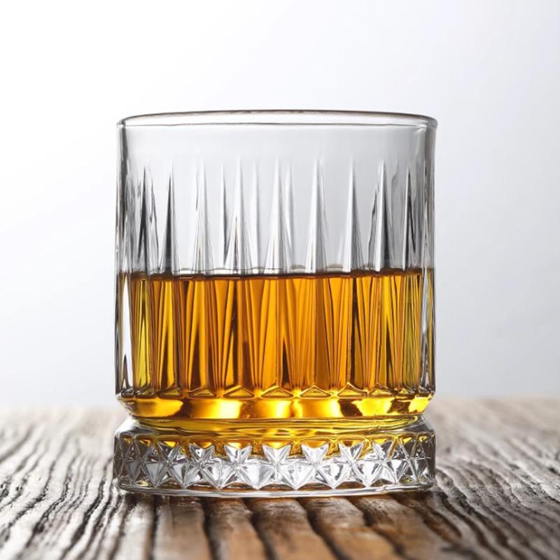 6pcs Set Diamond Painting Glass Spirits Cup Wine Glass Cup Whiskey Engraved Goblet Home Bar Drinkwares Transparent Wedding Gifts