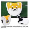 PU Leather   Putter Head Covers with Magnetic Closure Waterproof Cartoon Thicken Plush     Headcover(Yellow White )