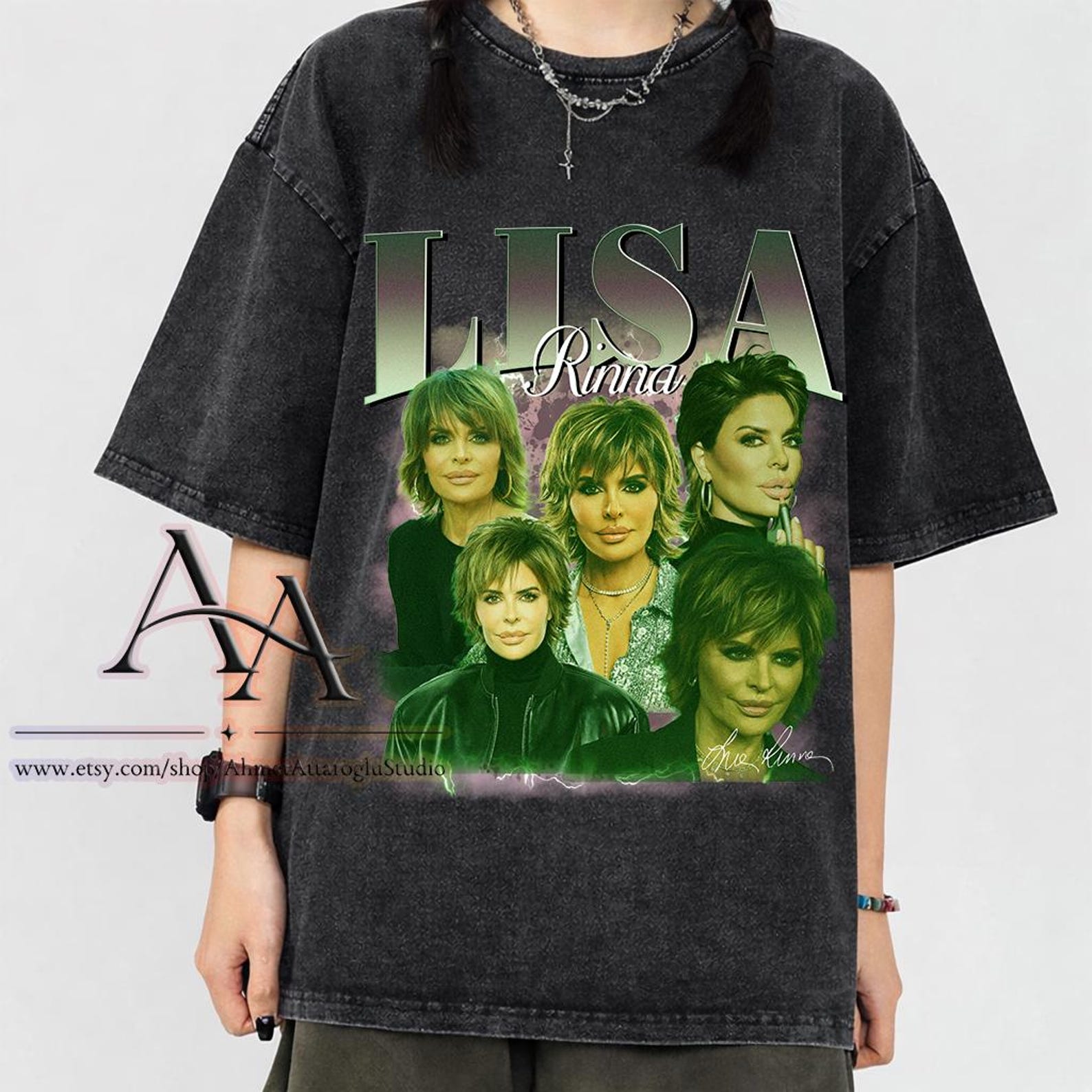 Mineral Wash Tee Lisa Rinna Vintage Style T-Shirt, Comfort Colors Lisa Rinna Vintage Style T-Shirt 4XL