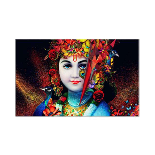 

Индуистские плакаты и принты, настенная живопись на холсте, красивый настенный декоративный рисунок Господа Кришны для гостиной, домашний декор 21*30cm