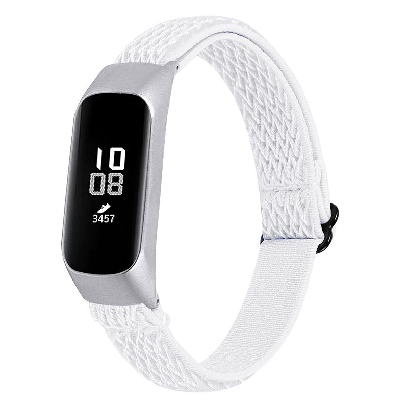 

Adjustable Elastic Wrist Band Soft Stretch Braided Nylon Loop Bracelet Strap Replacement for Samsung Galaxy Fit-e R375 Rainbow